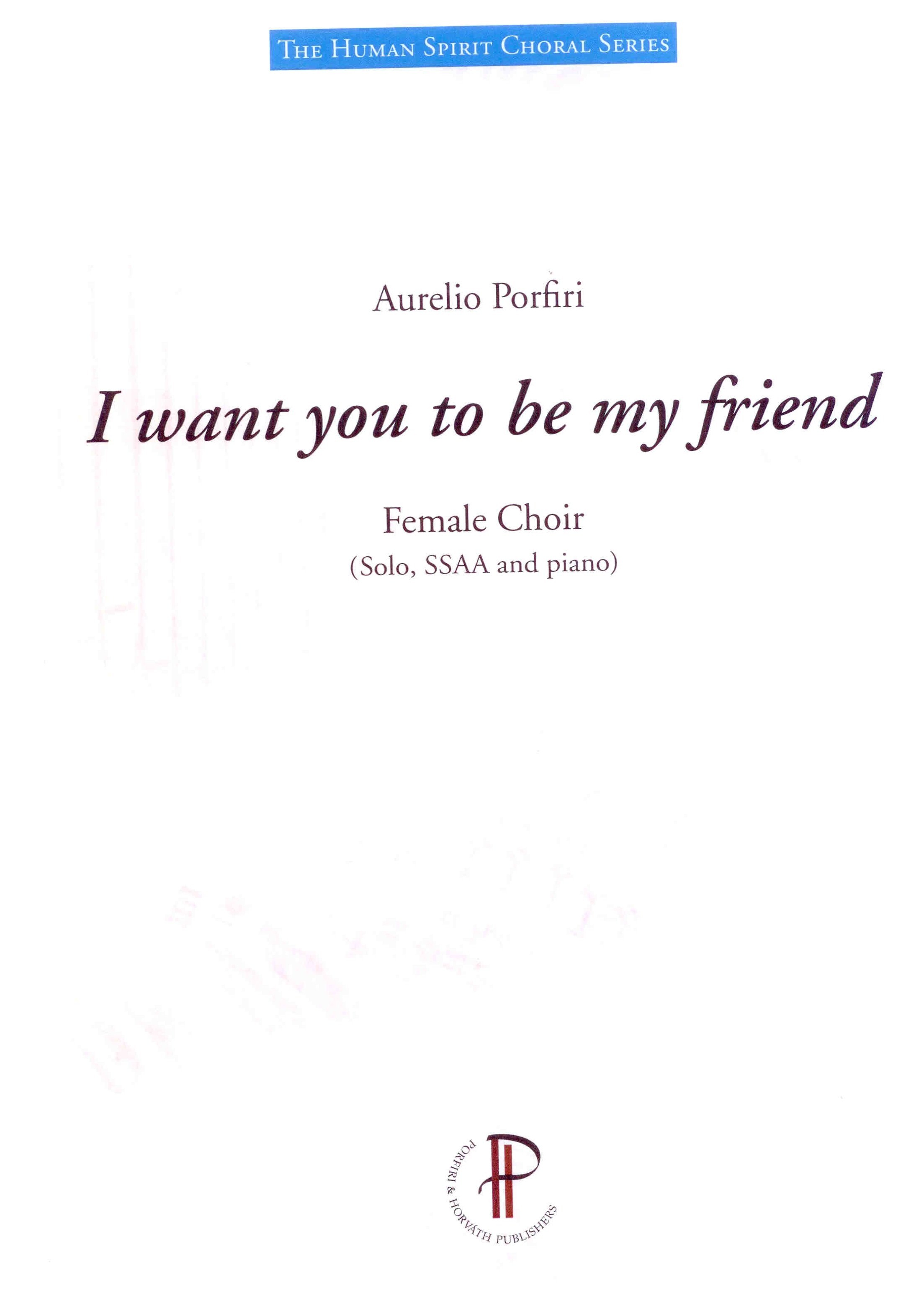 I want you to be my friend - Show sample score